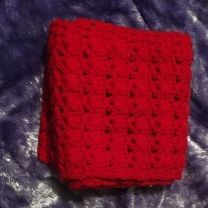 2/$15 Red and yellow hand knitted scarves